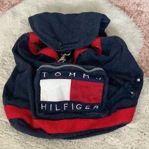 Vintage Tommy Hilfiger Blue and Red Backpack